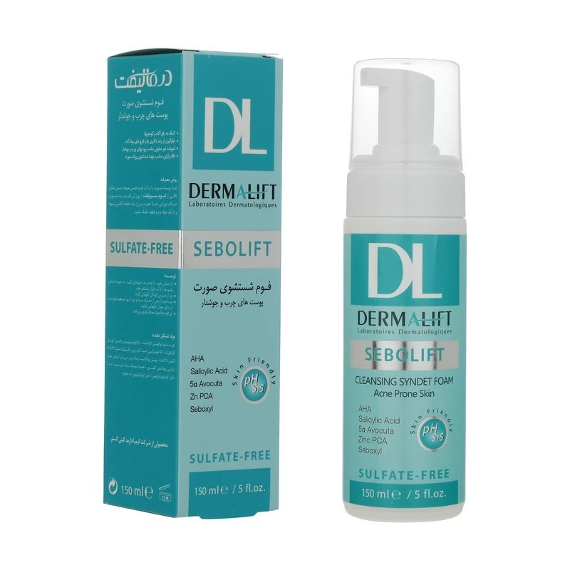 درمالیفت- فوم شستشوی صورت (پوست های چرب و جوشدار) 150ml