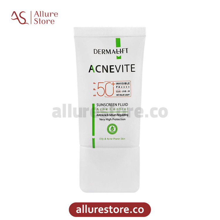 فلوئید ضد آفتاب رنگی درمالیفت آکنویت SPF 50 پوستهای چرب و جوشدار 40ml | آلور استور