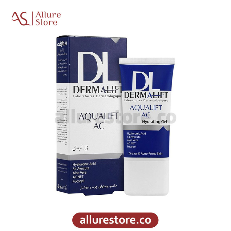 ژل آبرسان پوست چرب و جوشدار آکوالیفت درمالیفت حجم 50ml | آلور استور