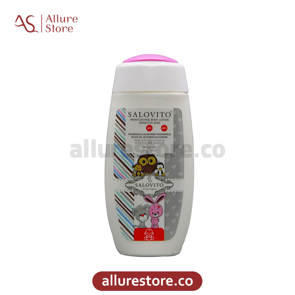 لوسیون مرطوب کننده بدن کودک سالوویتو 5% آلوئه ورا (مناسب زیر یک سال) 230ml | آلور استور