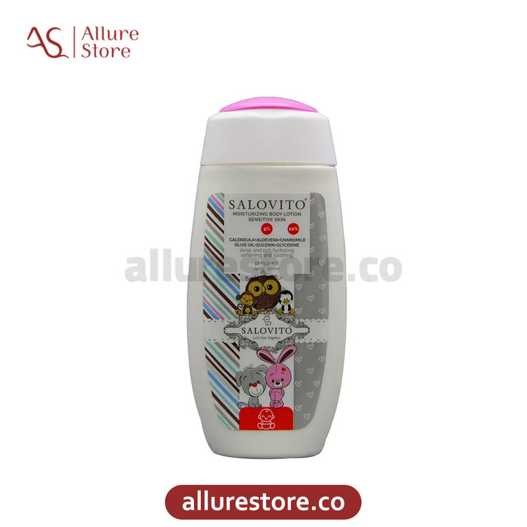 لوسیون مرطوب کننده بدن کودک سالوویتو 5% آلوئه ورا (مناسب زیر یک سال) 230ml | آلور استور