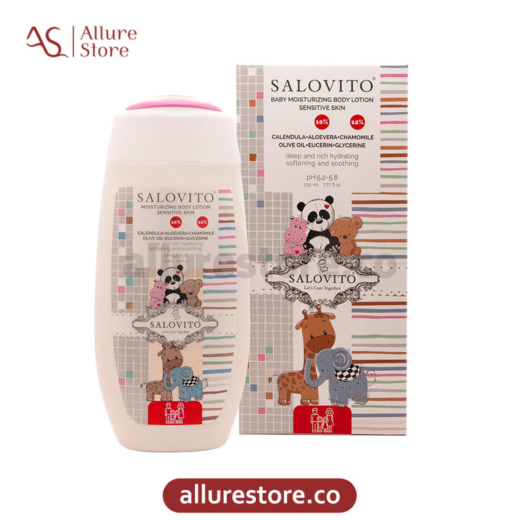 لوسیون مرطوب کننده بدن کودک سالوویتو 10% آلوئه ورا (مناسب بالای یک سال) 230ml | آلور استور