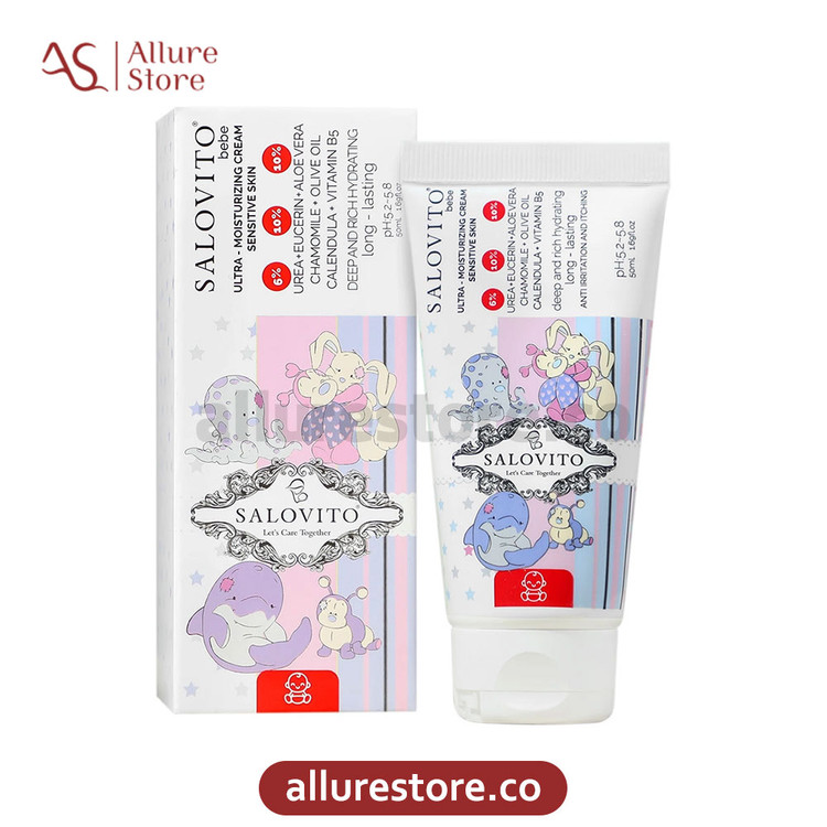 کرم مرطوب کننده کودک زیر یک سال سالوویتو 6% اوره (ضد اگزما قوی) 50ml | آلور استور