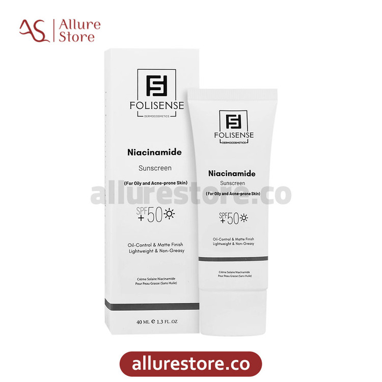 کرم ضد آفتاب فولی سنس SPF 50 حاوی نیاسین آمید (مناسب پوست چرب و مستعد آکنه) 40ml | آلور استور