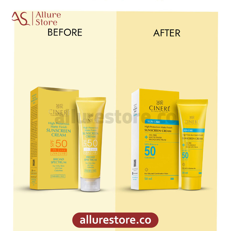 کرم ضد آفتاب سینره SPF 50 مناسب پوست های چرب و مختلط 50ml | آلور استور
