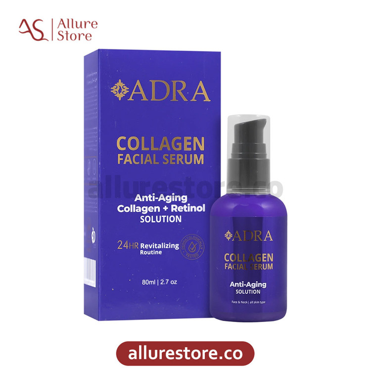 سرم ضد چروک صورت و گردن آدرا حاوی کلاژن و رتینول 80ml | آلور استور