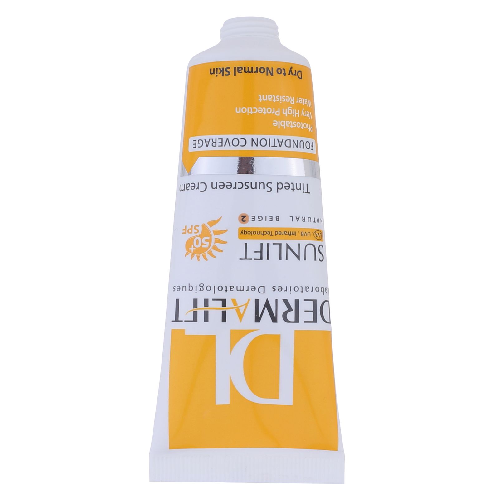 درمالیفت- کرم ضد آفتاب غیر رنگی SPF50 (مناسب پوست های خشک) 40ml
