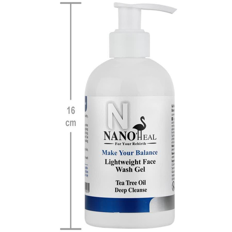 ژل شستشوی صورت انواع پوست فاقد پارابن و سولفات نانوهیل 300ml