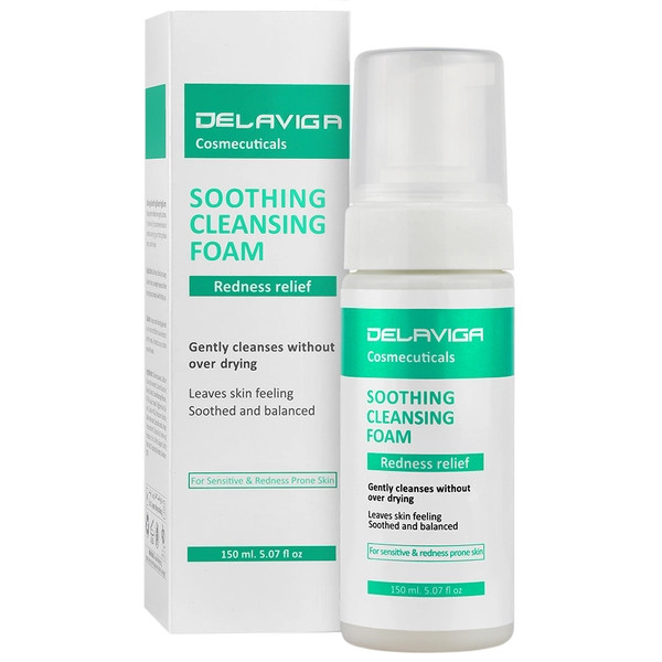 فوم شستشوی صورت پوست های حساس دلاویگا 150ml
