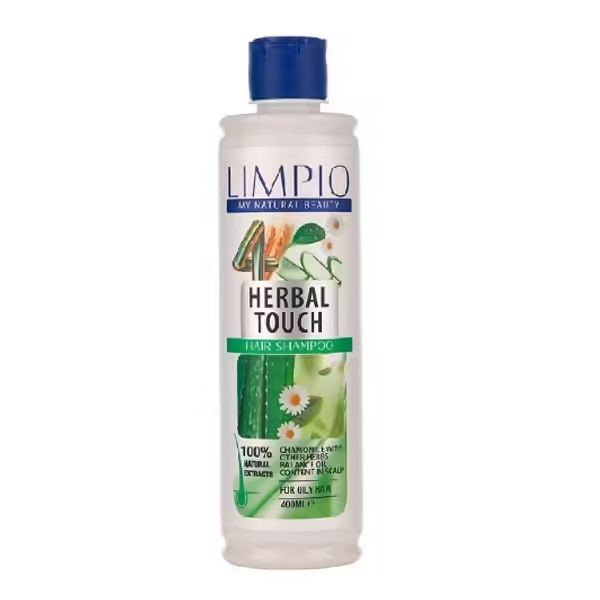 شامپو لیمپیو مدل Herbal Touch حاوی عصاره گیاهی مناسب مو چرب حجم 400 میلی لیتر