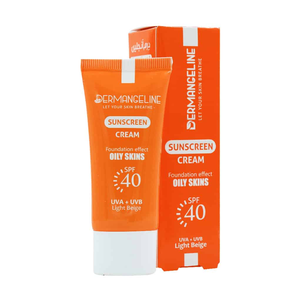 ضد آفتاب کرم پودری SPF 40 درم انجلین پوست چرب 30 میلی لیتر