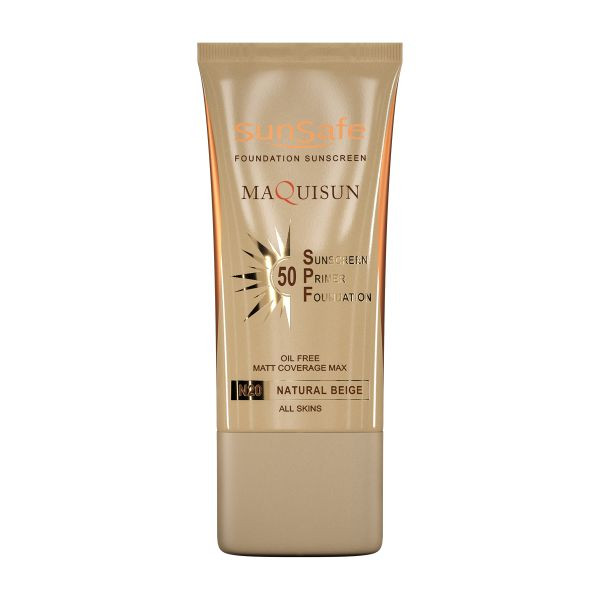 ضدآفتاب کرم پودری و پرایمری SPF50 بژ طبیعی N20 سان سیف 40ml