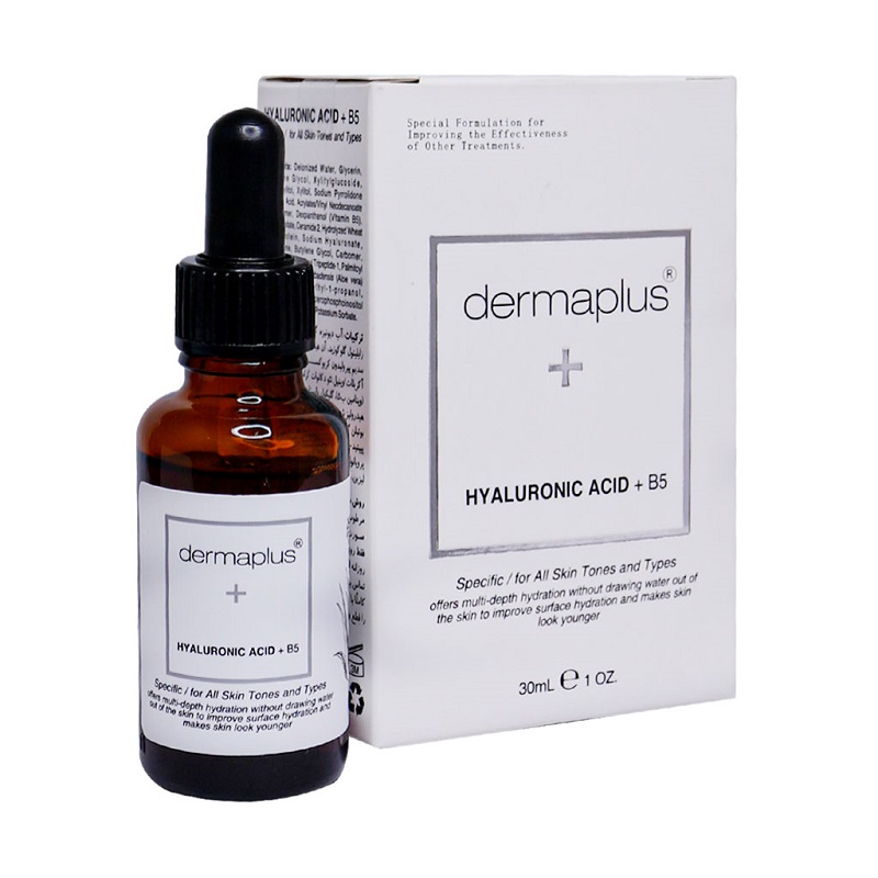 محلول رطوبت رسان هیالورونیک اسید و ویتامین B5 درماپلاس 30ml