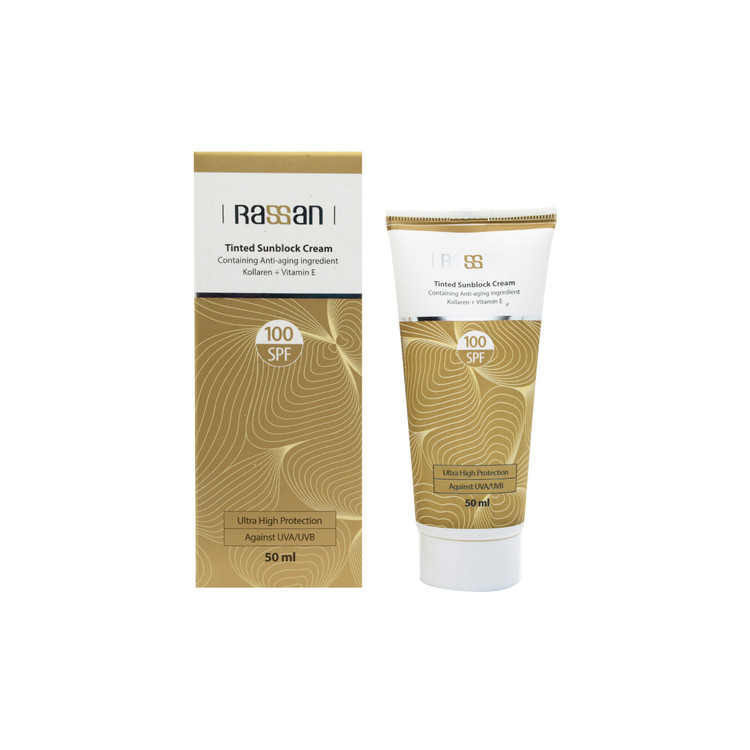 کرم ضد آفتاب رنگی SPF100 برای پوست معمولی و خشک راسن 50ml