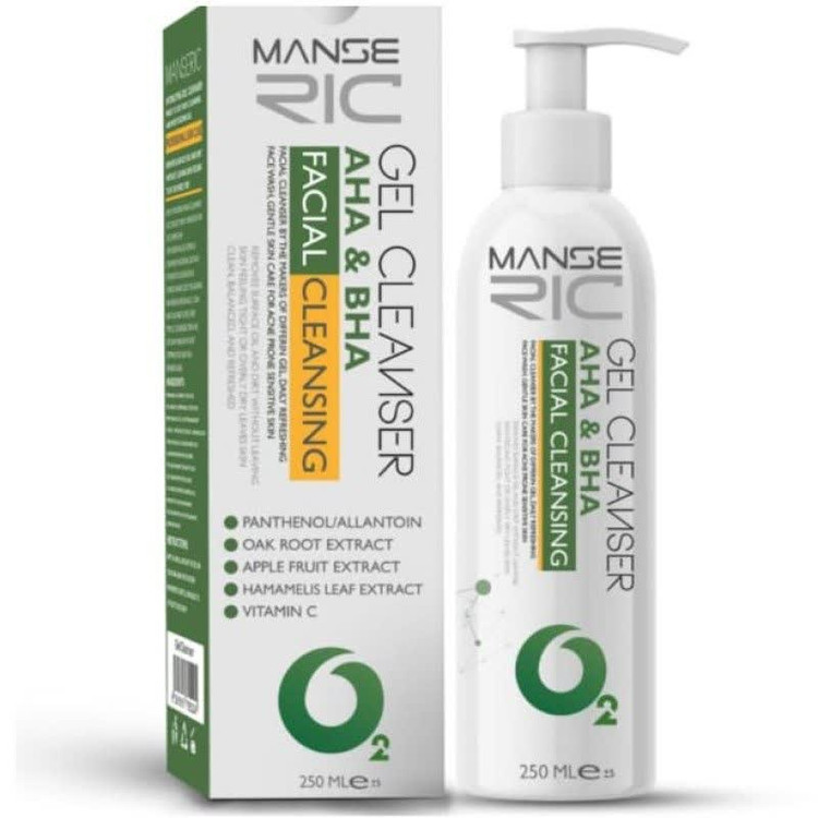 ژل پاک کننده و رطوبت رسان مانسریک (پوست مختلط تا چرب) 250ml