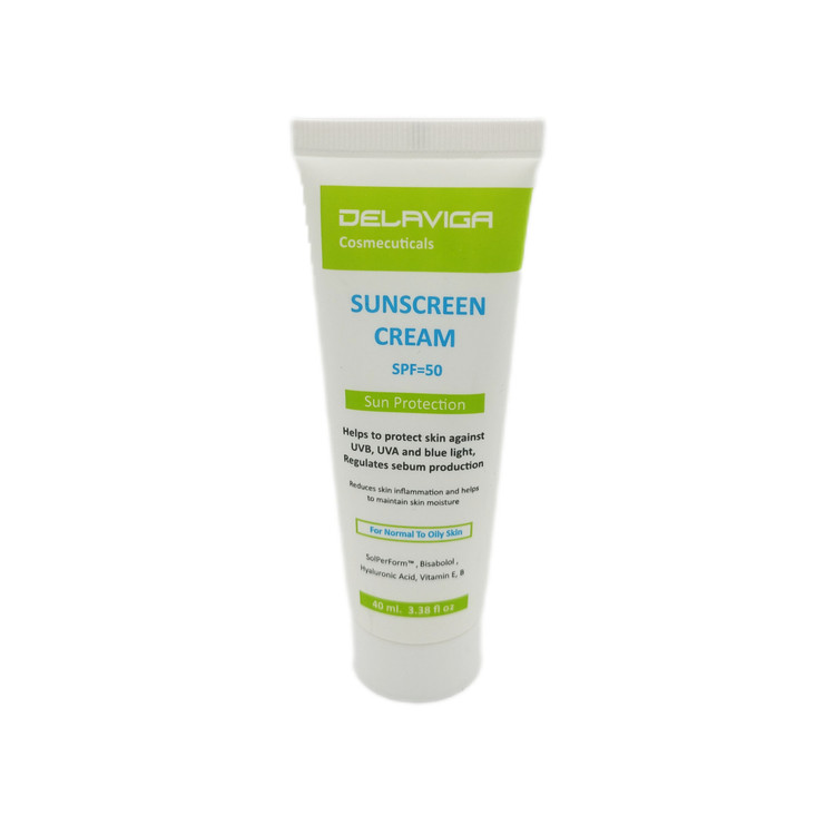 ضد آفتاب دلاویگا مناسب پوست معمولی و چرب SPF 50