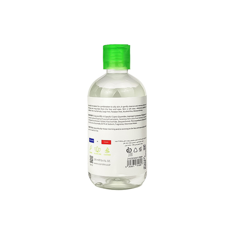 محلول پاک کننده آرایش اسکن اسکین مخصوص پوست چرب 250ml